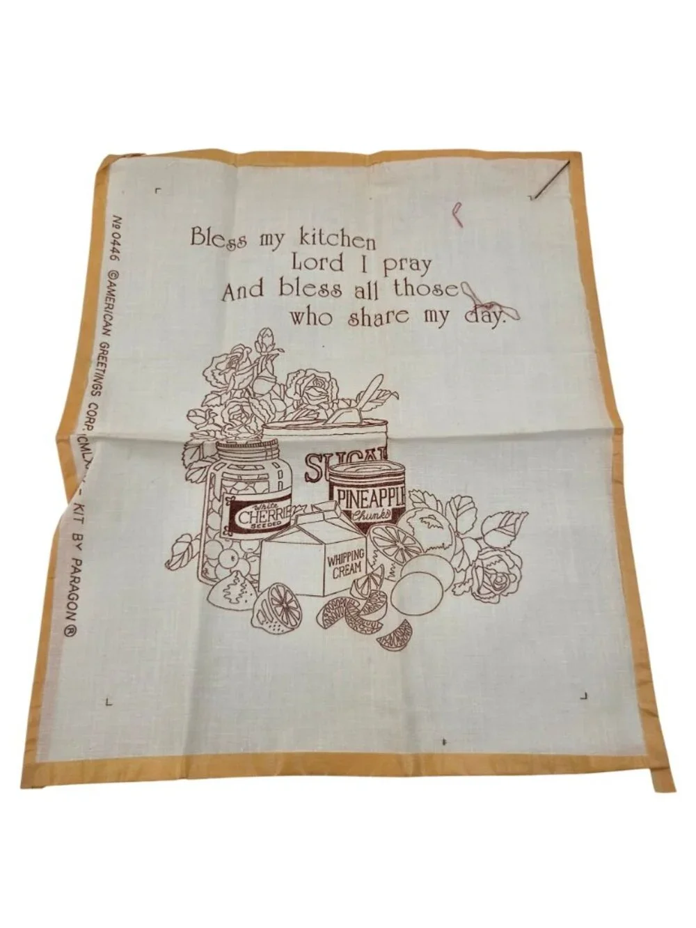 Paragon Craft Gallery DIY Crewel Stitchery Kit Bless My Kitchen 8048 USA 1980